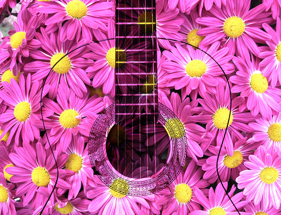Floral Guitar Pink Photograph by Clare VanderVeen