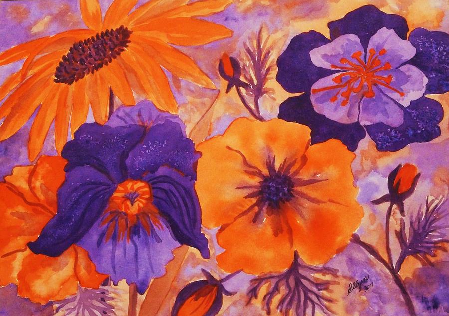 orange flower painting