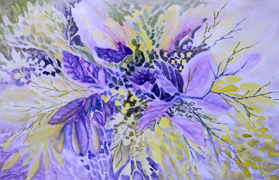 Floral in Mauve Painting by Jo Smoley
