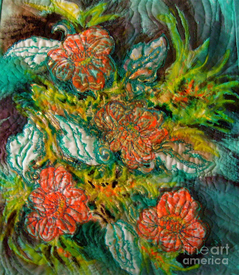 Floral Quilt Mixed Media by Genie Morgan