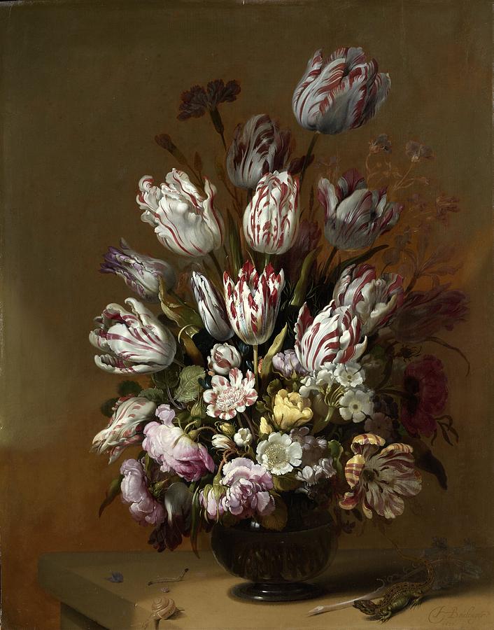 Floral Still Life Painting by Hans Bollongier