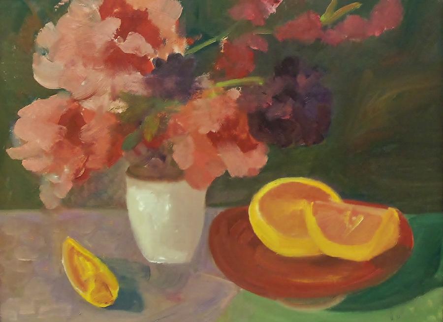 Floral Still Life Study Painting by Jan Moore