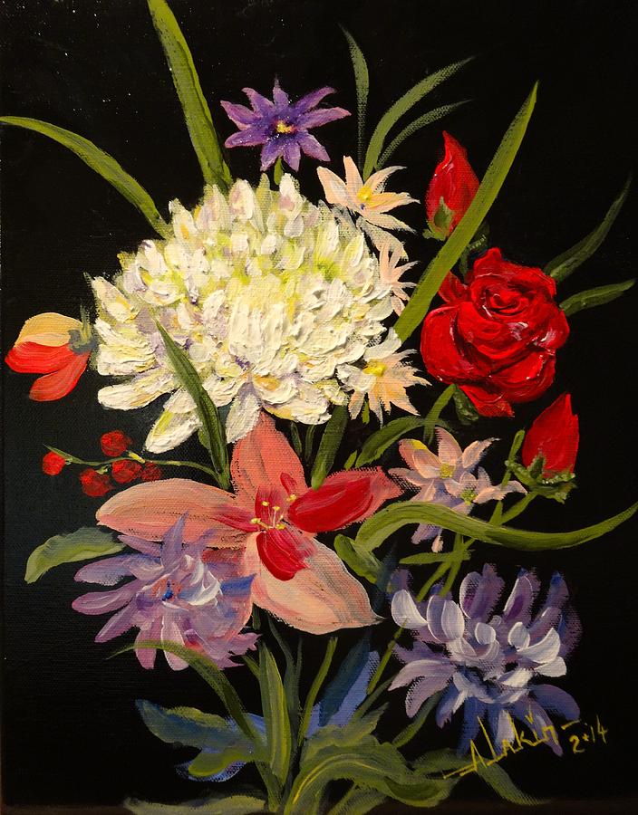 Flower Painting - Floral Study by Alan Lakin