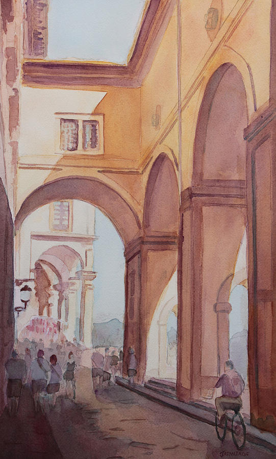 Florence Painting - Florence Arcade by Jenny Armitage