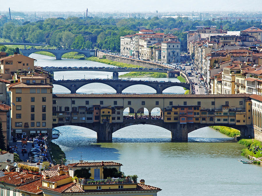 Florence Bridges Italy Photograph by Haleh Mahbod