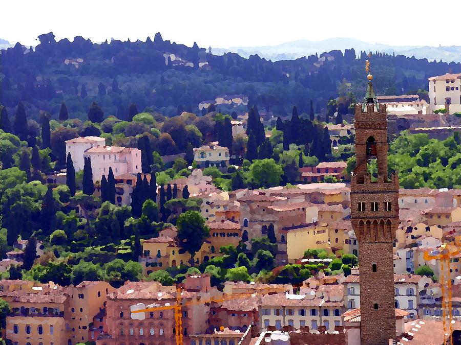Florence Italy View to Tuscan Hills Photograph by Jacqueline M Lewis