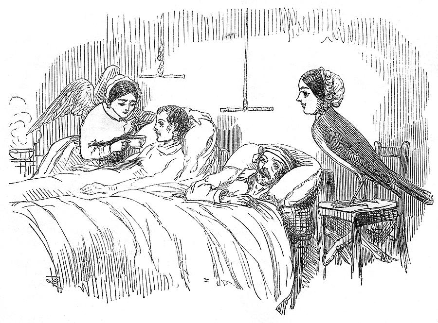 Florence Nightingale Perches On A Chair Drawing by Mary Evans Picture