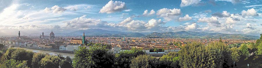 Bridge Photograph - Florence Panorama by C H Apperson