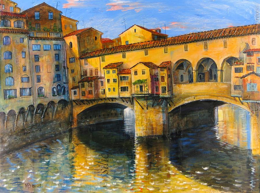 Florence-Ponte Vecchio Painting by Mikhail Zarovny