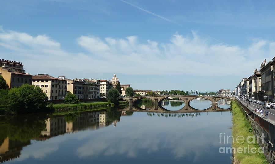 Bridge Photograph - Florence Reflections by Zori Minkova