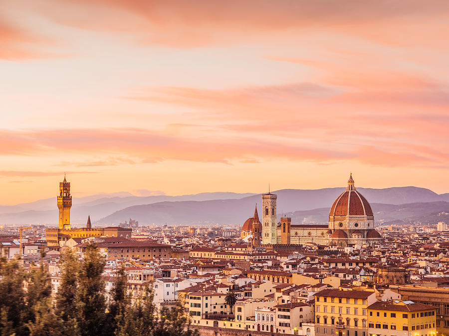 Florences skyline at sunset Photograph by FilippoBacci