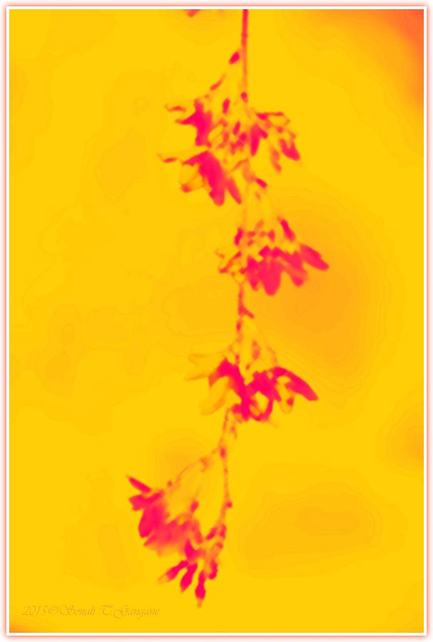 Greetingcards Digital Art - Florets in Ochre by Sonali Gangane