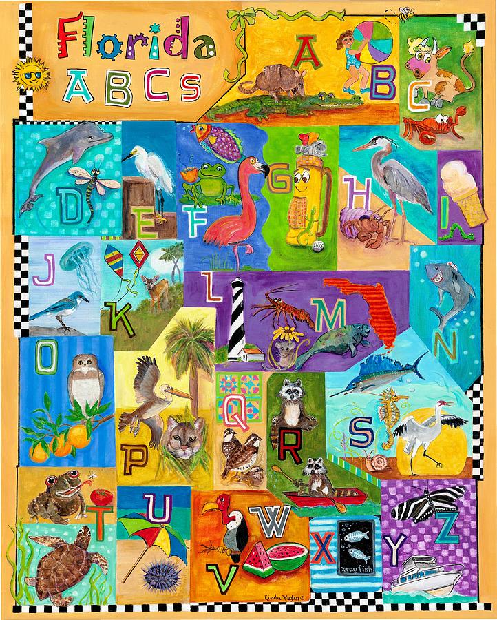Florida ABCs Painting by Linda Kegley