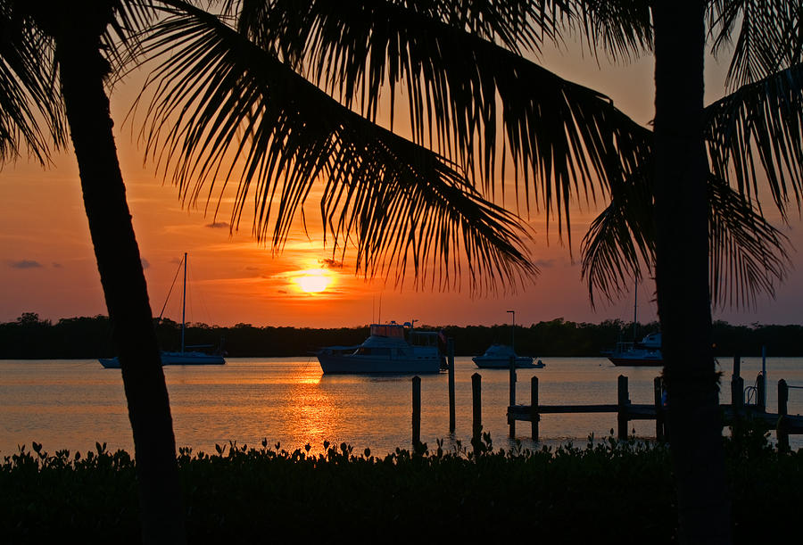 Florida Keys Harbor Sunset Photograph by Ginger Wakem