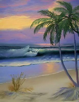 Florida Beach Painting by Fineartist Ellen | Fine Art America