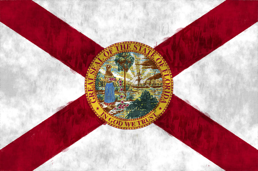 Flag Digital Art - Florida Flag by World Art Prints And Designs