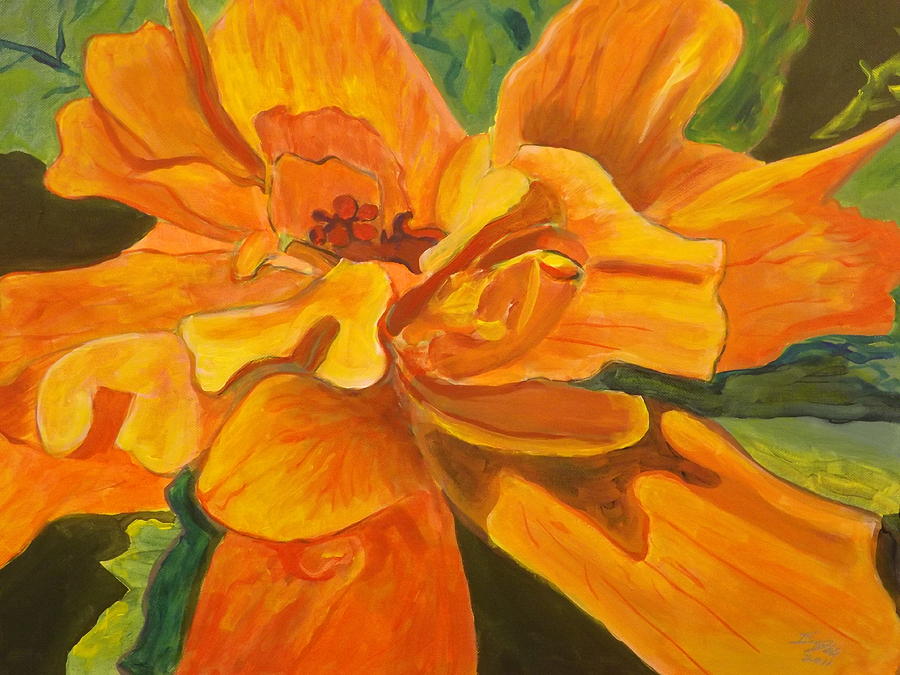 Florida Hibiscus Painting by Daniel Gale