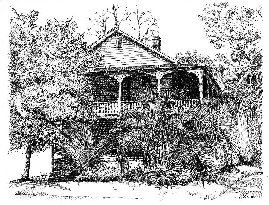 Florida House Drawing by Arthur Fix