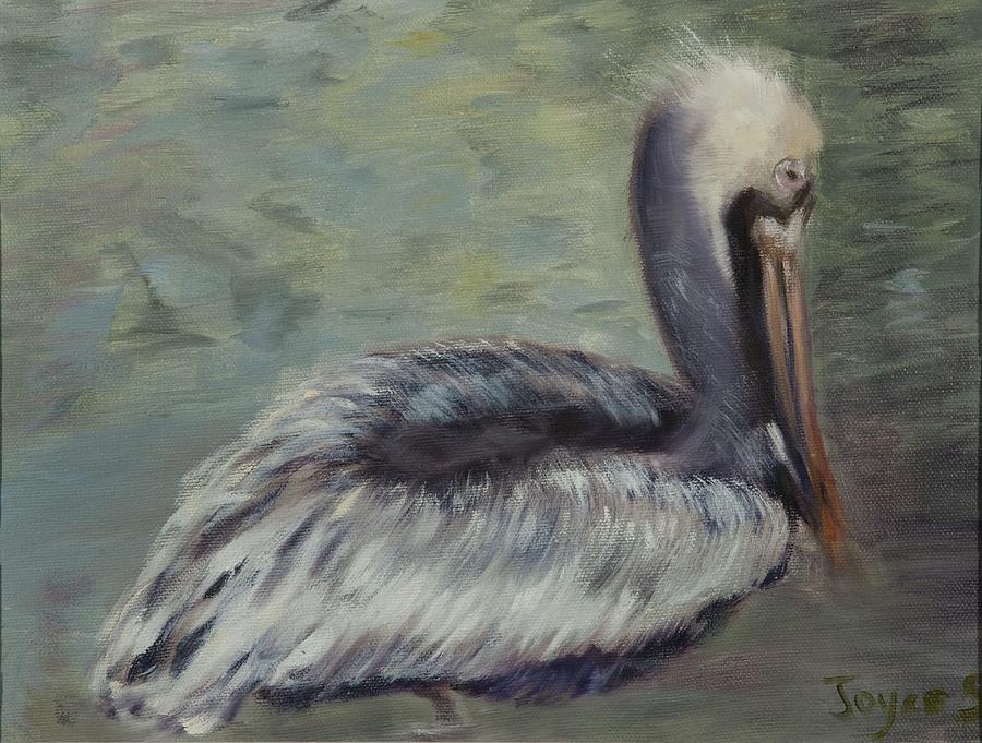 Florida Keys pelican Painting by Joyce Spencer