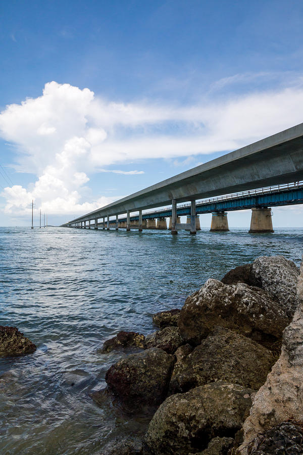 Florida Keys Seven Mile Bridge South Color Vertical Photograph by Photographic Arts And Design Studio