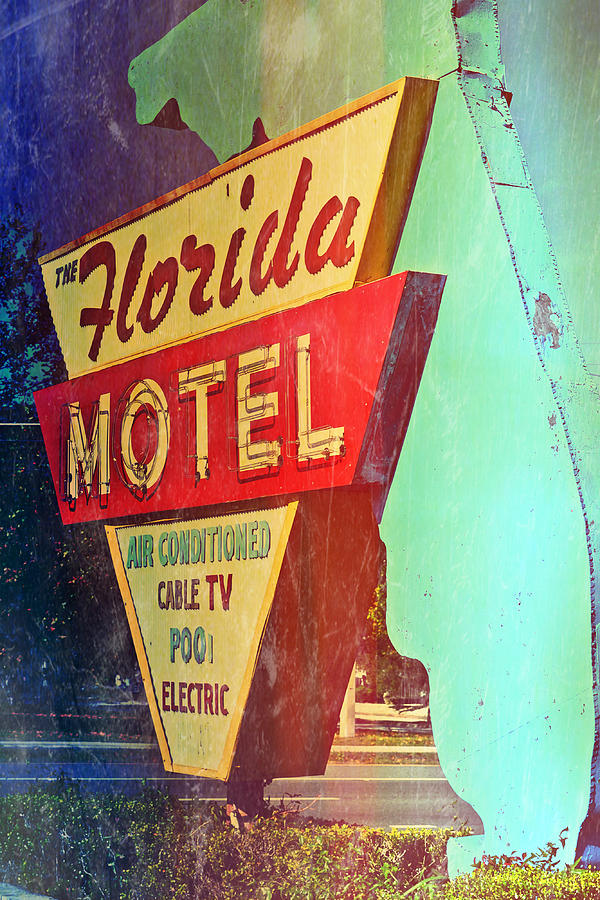 Sign Photograph - Florida Motel  by Heart On Sleeve ART 