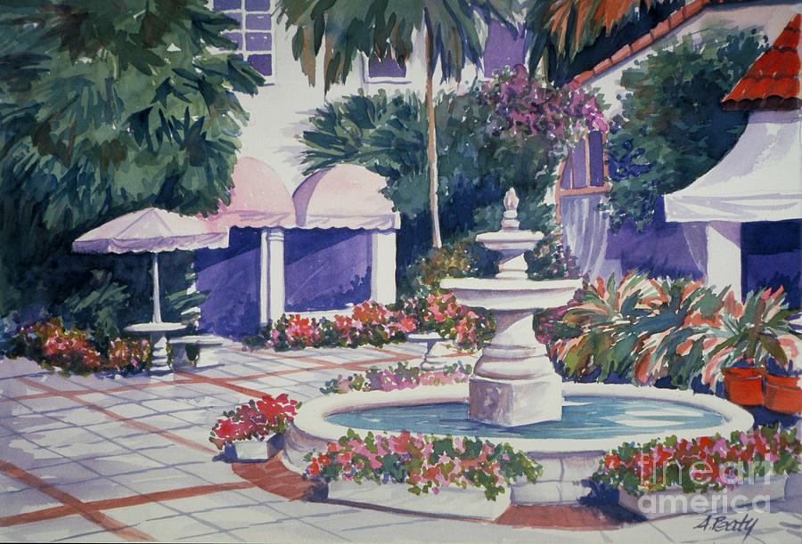 Palm Beach Plaza Painting by Audrey Peaty