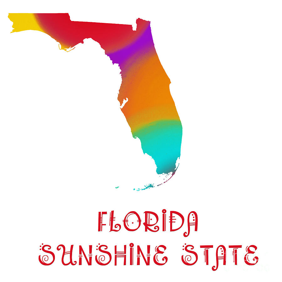 Florida State Map Collection 2 Digital Art by Andee Design