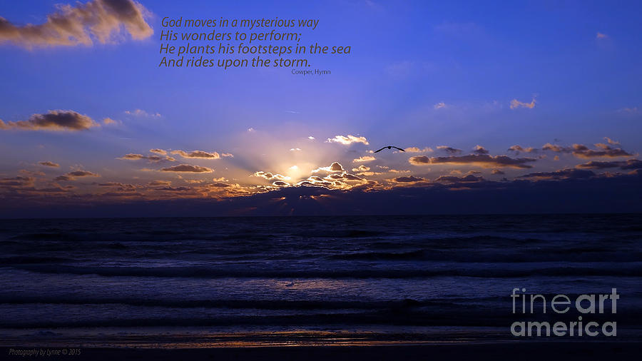 Florida Sunset Beyond The Ocean  - Quote Photograph