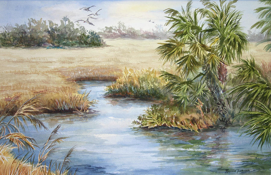 Landscape Painting - Florida Wilderness III by Roxanne Tobaison