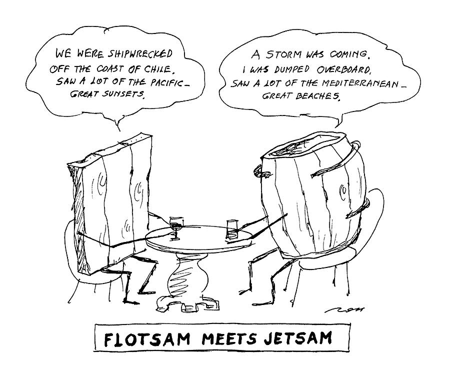 Flotsam Meets Jetsam Drawing by Al Ross