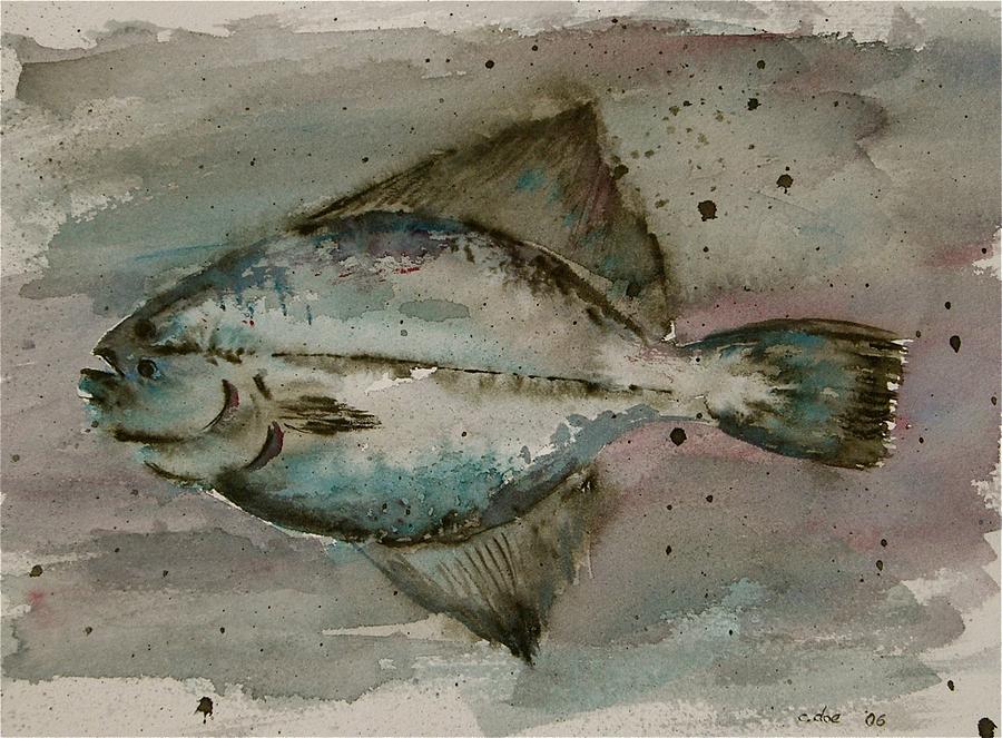 Fish Painting - Flounder by Carolyn Doe