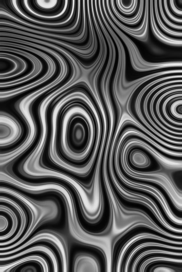 Black And White Painting - Flow 5 by Jack Zulli