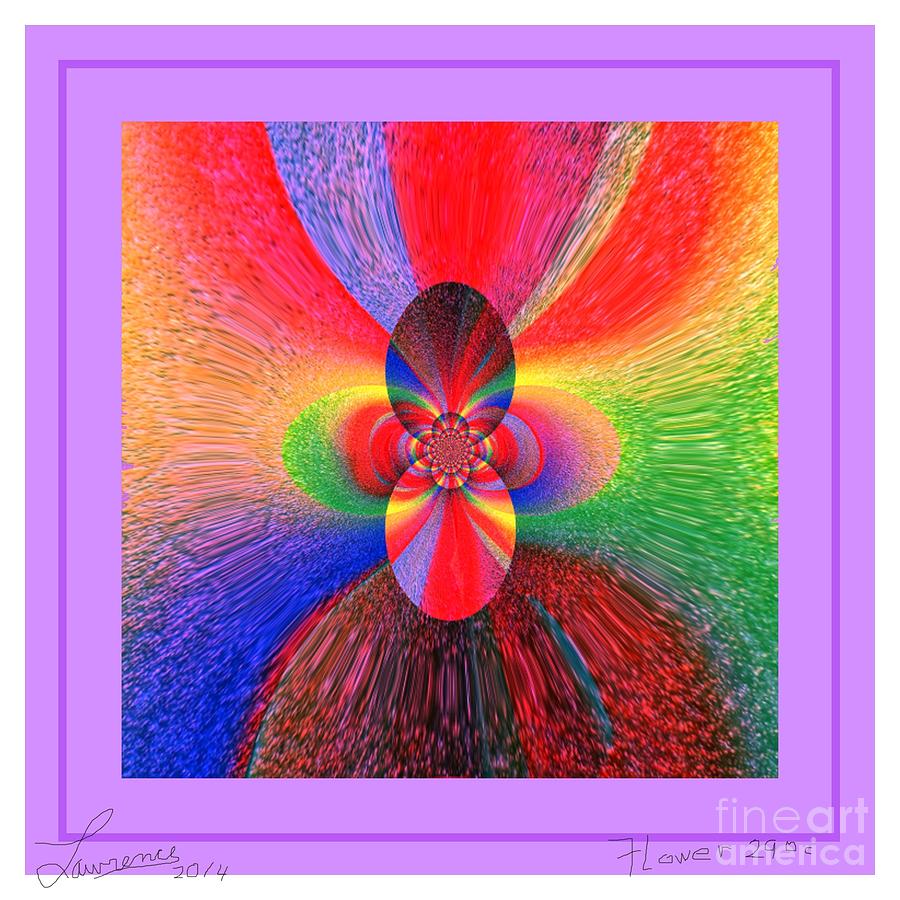Abstract Digital Art - Flower 290c by Lawrence Nusbaum