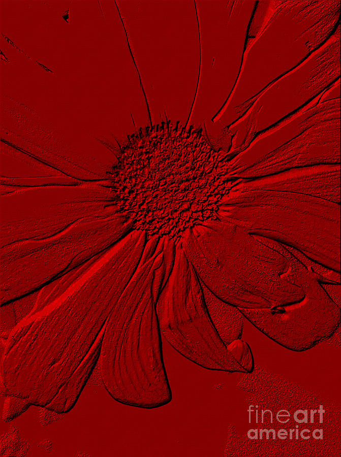Red Flower. Created Digital Art by Oksana Semenchenko