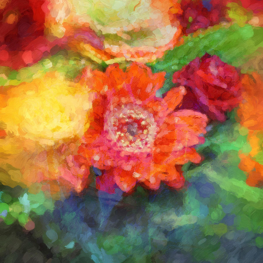 Flower Abstract Painting by Lutz Baar Fine Art America