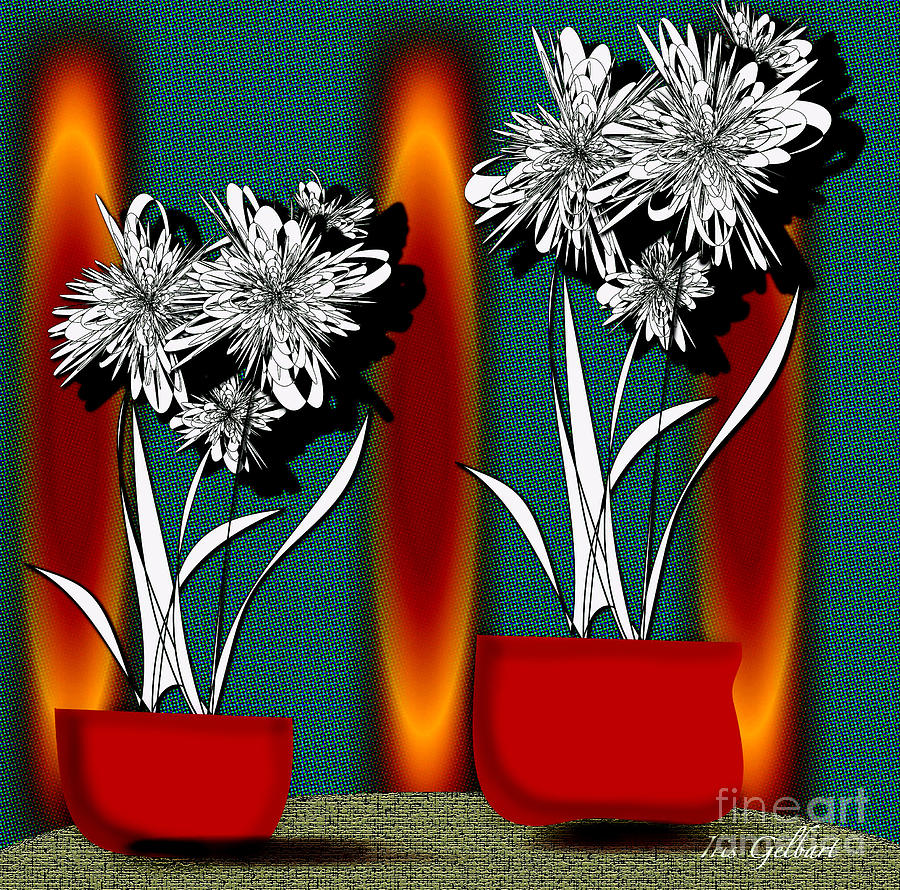Flower Bowl 2 Digital Art by Iris Gelbart