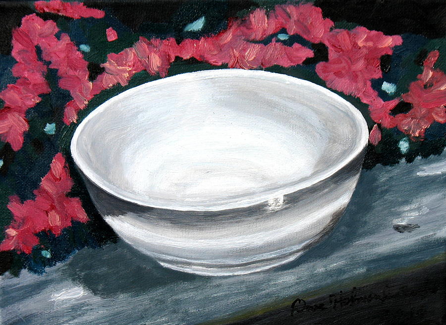 Flower Bowl Painting by Dave Holmander-Bradford