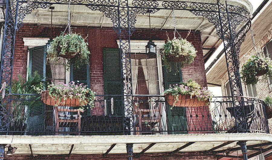 Balcony on the French Quarter Photograph by Nadalyn Larsen