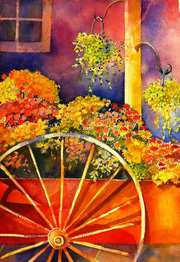 Flower Cart Painting by Sandy Siebold - Pixels