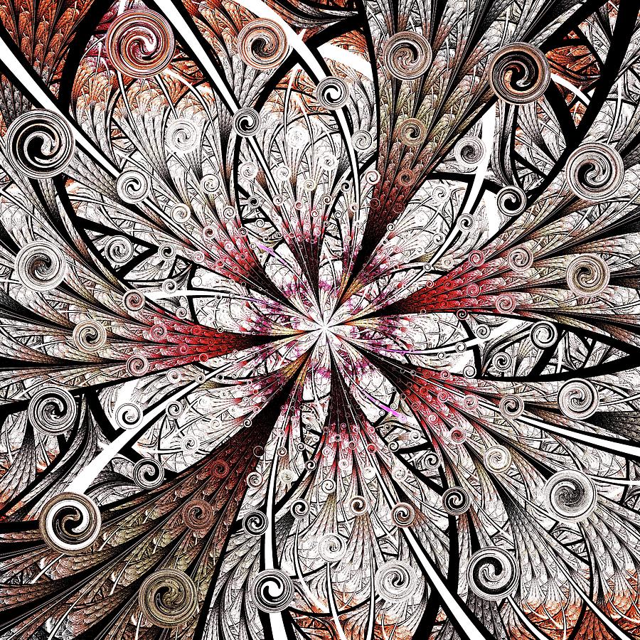 Flower Carving Digital Art by Anastasiya Malakhova