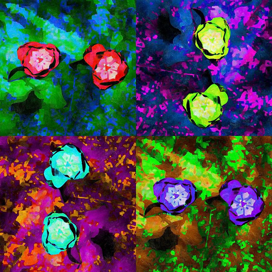 Flower Collage Painting by Artists With Autism Inc