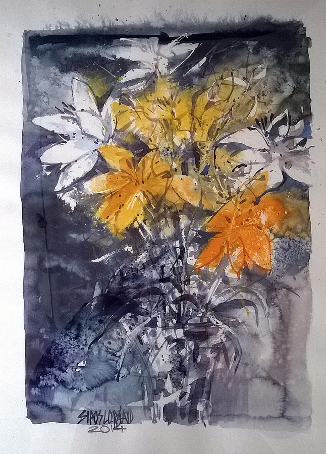 Flower composition Painting by Lorand Sipos