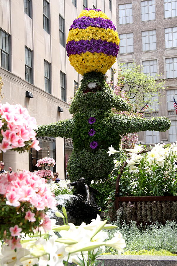 New York City Photograph - Flower Easter Bunny At Rockefeller Center by Christiane Schulze Art And Photography