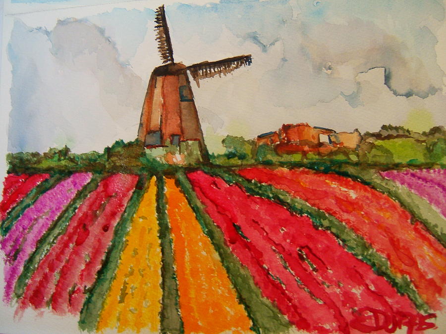 Flower Farm Painting by Elaine Duras