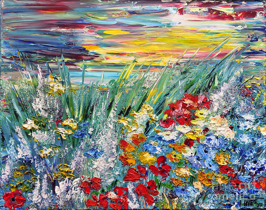 Abstract Painting - Flower Field by Teresa Wegrzyn