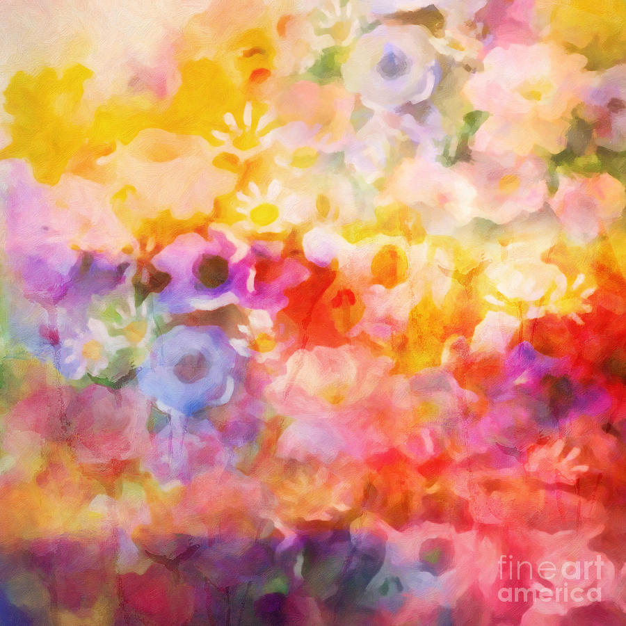 Flower Painting - Flower Fiesta by Lutz Baar