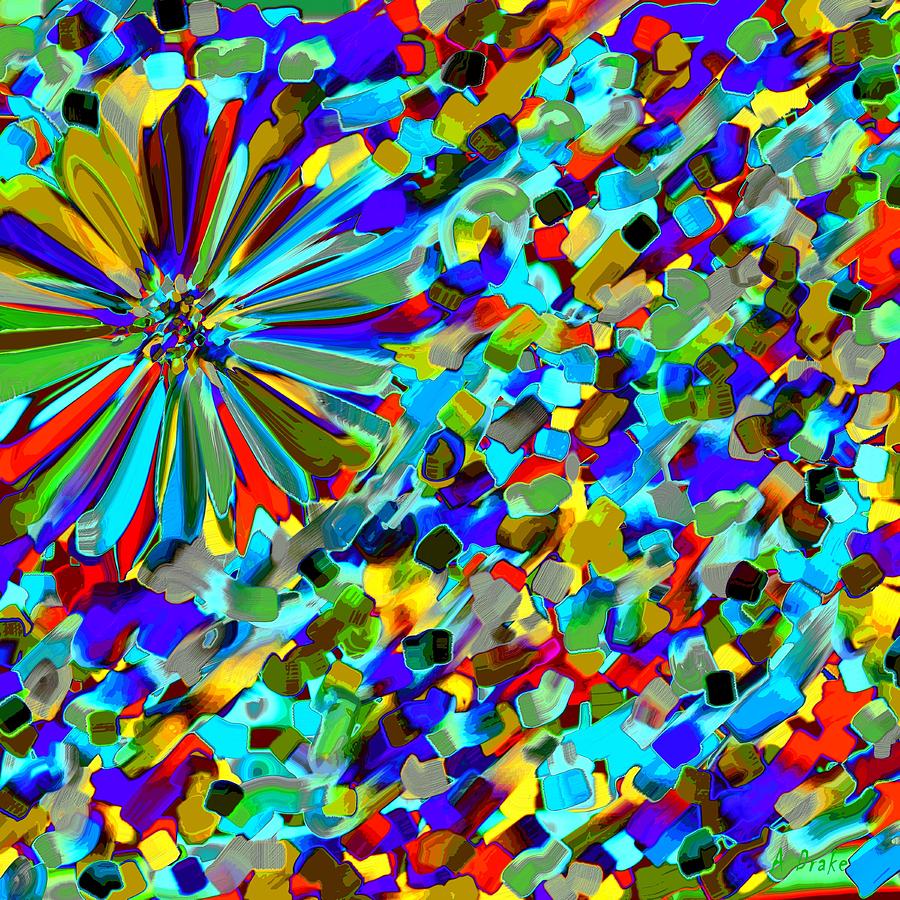 Flower Digital Art - Flower Fight Abstract by Alec Drake
