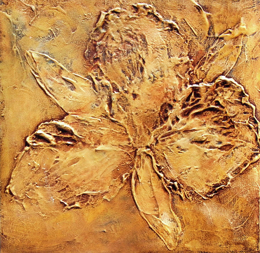 Nature Painting - Flower Fossil by Kristine Griffith