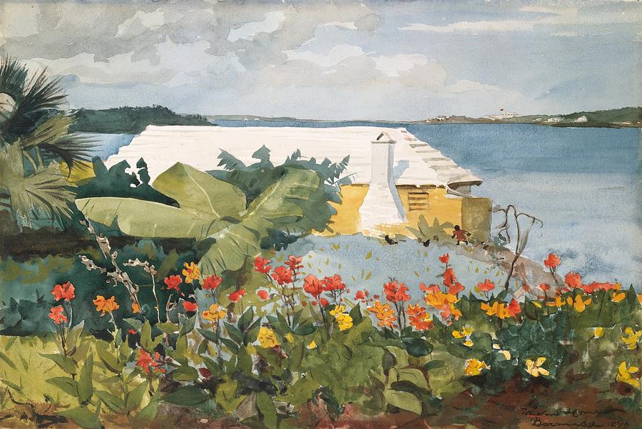 Winslow Homer Painting - Flower Garden and Bungalow by Celestial Images