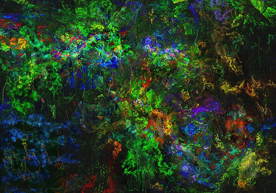 Abstract Digital Art - Flower Garden Gone Wild by David Lane